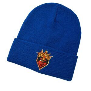 NWOT Obey Embroidered Flame Heart Cuffed Beanie